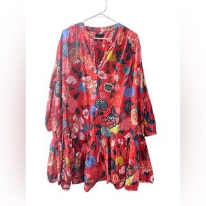 J. Crew 3/4 sleeve tiered floral dress